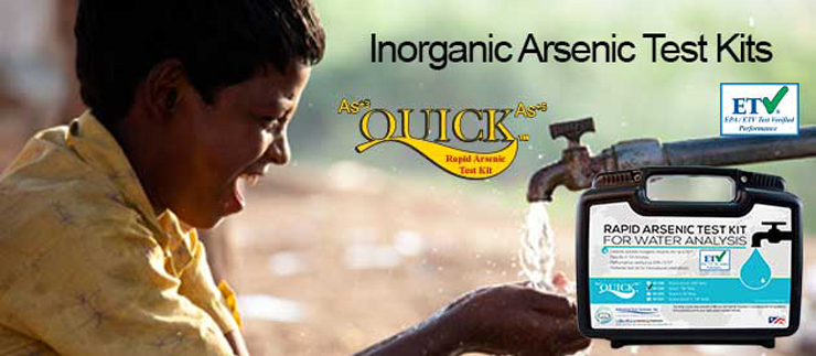 The arsenic quick test kit in the water